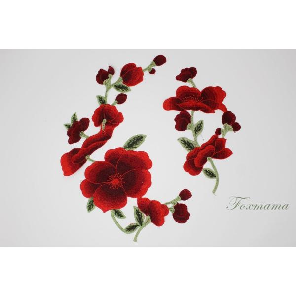 ケミカルレースモチーフ 2種セット 花 フラワー 大輪 赤(MFLD41RDJJ2S)