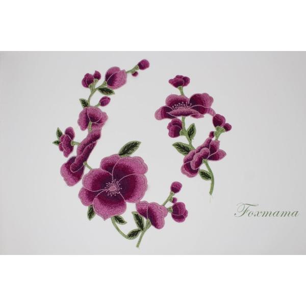 ケミカルレースモチーフ 2種セット 花 フラワー 大輪 赤紫 (MFLD41RMJJ2S)