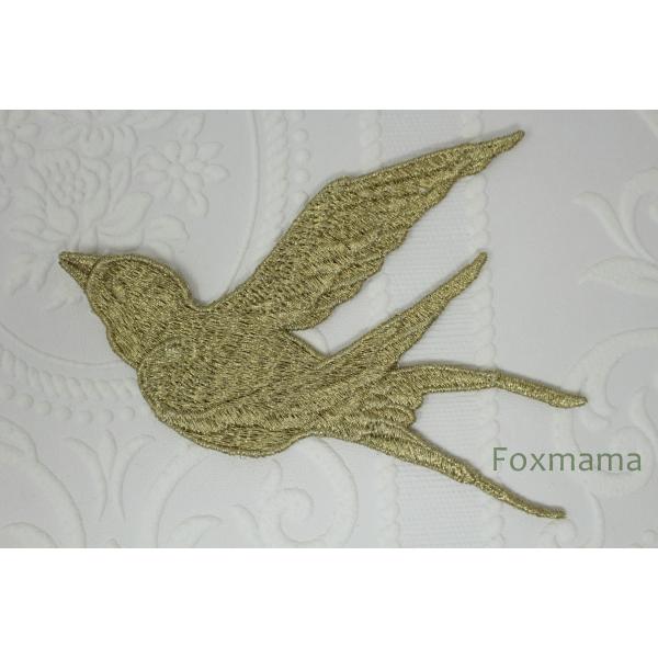 ケミカルレースモチーフ 1枚 燕 右 金糸 (MSWA41GLFOAR)