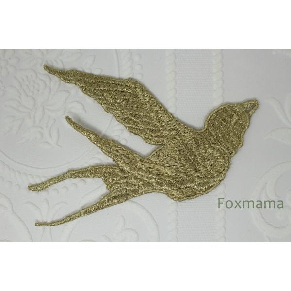 ケミカルレースモチーフ 1枚 燕 左 金糸 (MSWA51GLFOAL)