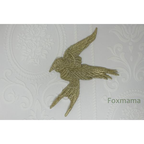 ケミカルレースモチーフ 1枚 燕 右 金糸 (MSWA61GLFOAR)