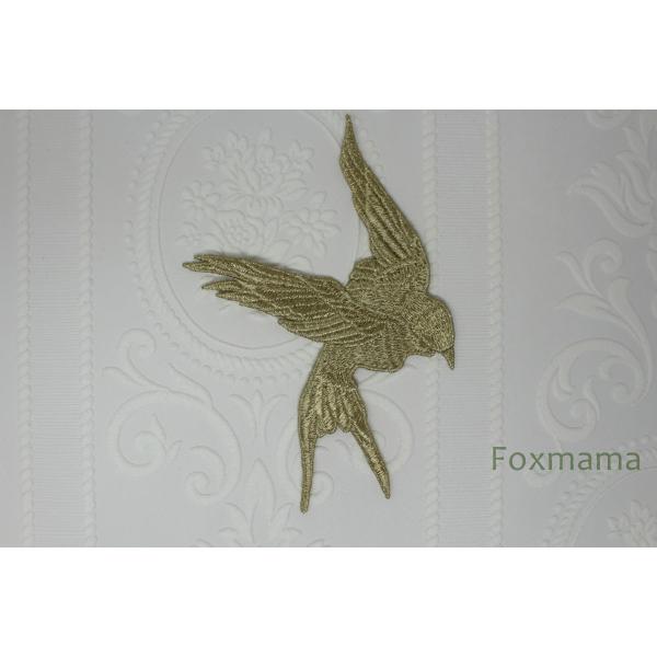 ケミカルレースモチーフ 1枚 燕 左 金糸 (MSWA71GLFOAL)