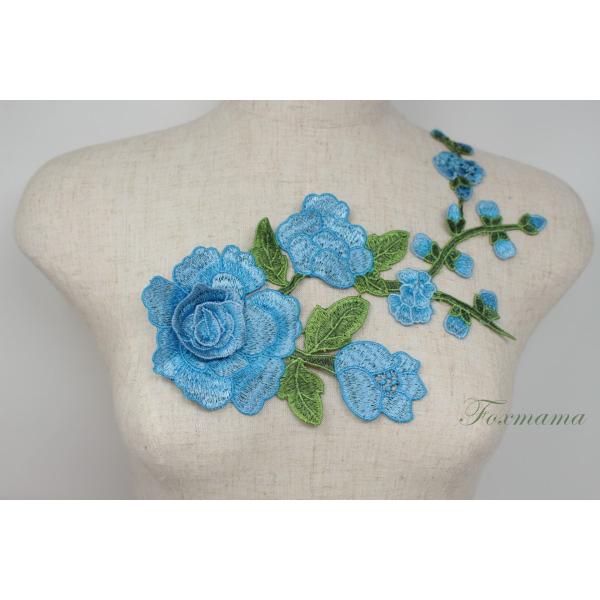 ケミカル花立体モチーフ 1枚  青系 (MTHB81BLHW00)