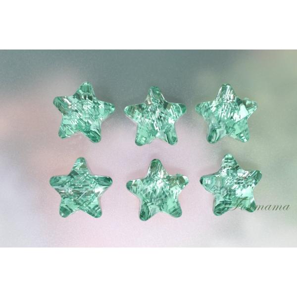 ボタン 6個 星 スター24mm ぷっくり アクリル  緑 (NST24KGRJB00)