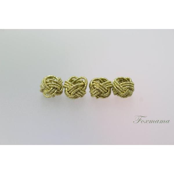 アジアンノット 2個 8mm アクセサリーパーツ ラメ 金色 ゴールド (PKT08LGLJJ00)