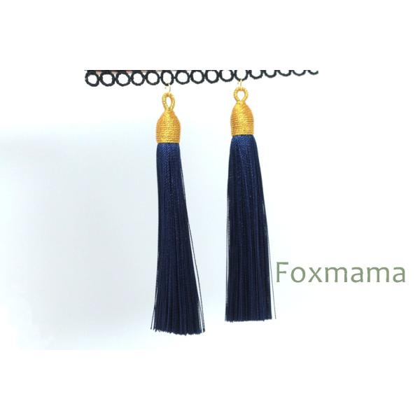 タッセル 2個 紺x金 ゴールド帽子 わっか付 (PTS650NVWW00)