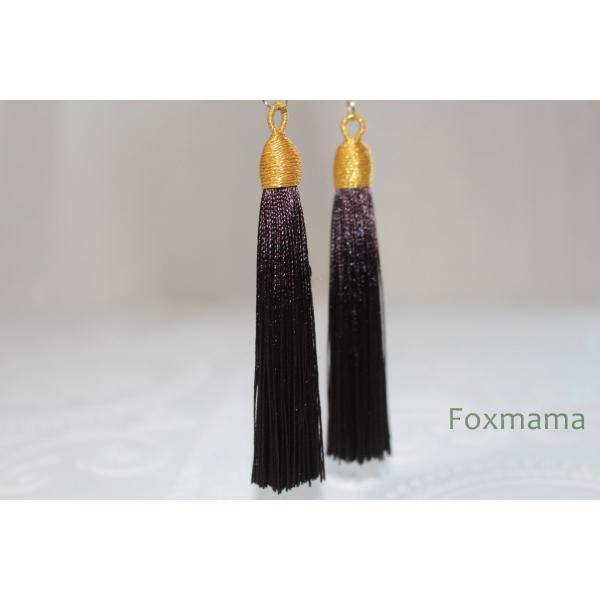 タッセル 2個 濃い茶色 x 金色 帽子・わっか付 (PTS65YKCHD00)