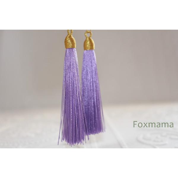タッセル 2個 紫 x 金色 帽子・わっか付 (PTS65YPPHD00)