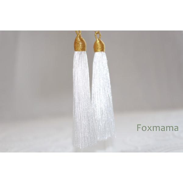 タッセル 2個 白 x 金色 帽子・わっか付 (PTS65YWHHD00)