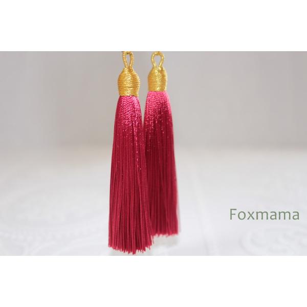 タッセル 2個 ワインレッド x 金色 帽子・わっか付 (PTS65YWNHD00)