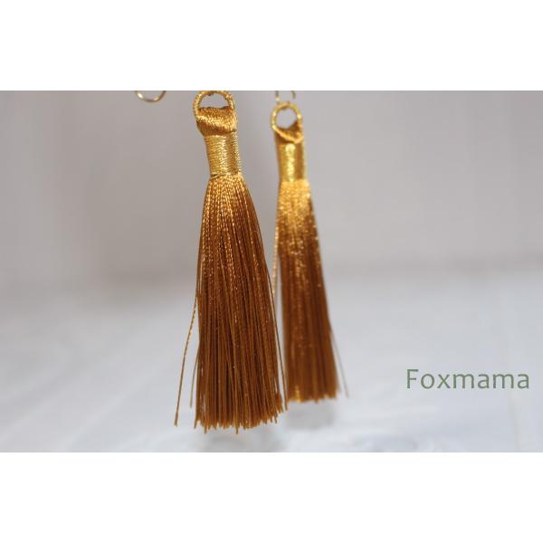 タッセル 2個 黄土色 x 金色 わっか付 (PTS75YOCHD00)