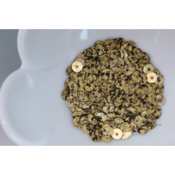 スパンコール 約550枚(約2g) 丸 4mm 茶色マーブル柄(SCC040BRJLMB)