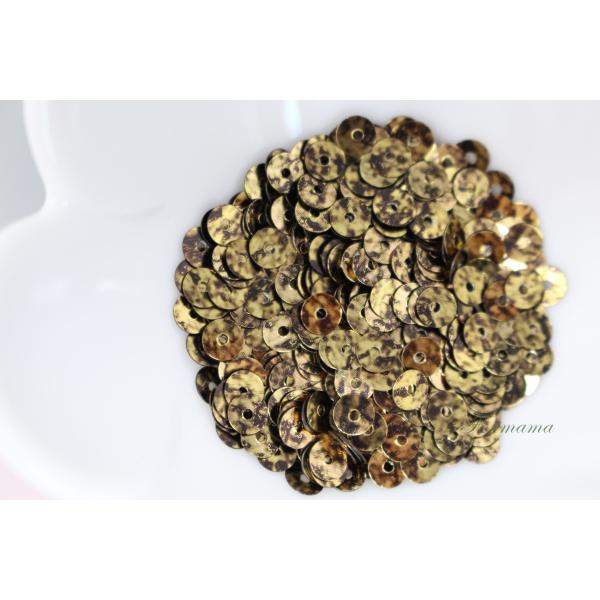 スパンコール 約550枚(約2g) 丸 4mm 金色マーブル柄(SCC040GLJLMB)