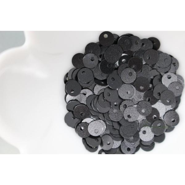 スパンコール 約350枚(約2g) 丸 トップホール 5mm 黒 (SCC050BKJQTH)