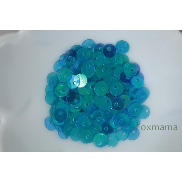 スパンコール 5mm 約210枚(約2g) 丸 トップホール オーロラ 青 (SCC05ABLEHT...