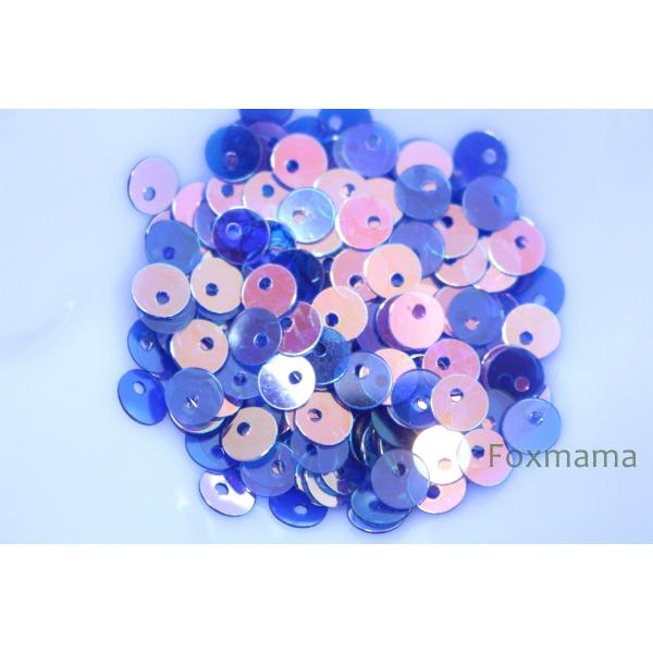 スパンコール 5mm 約220枚(約2g) 丸 トップホール オーロラ 青 (SCC05ABLWST...