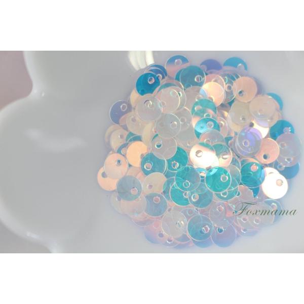 スパンコール 約300枚(約2g) 丸 5mm トップホール オーロラ 透明 クリア (SCC05A...
