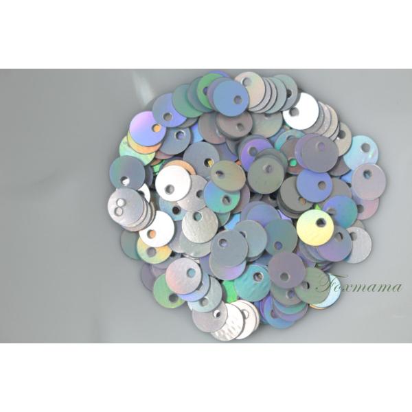 スパンコール 5mm 約250枚(約2g) 丸 トップホール オーロラシルバー 銀色 (SCC05A...