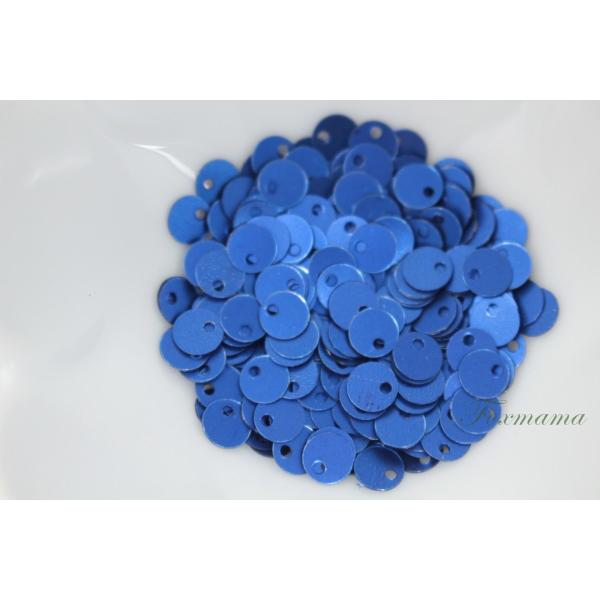 スパンコール 5mm 約280枚(約2g) 丸 トップホール マット 青 (SCC05MBLHWTH...