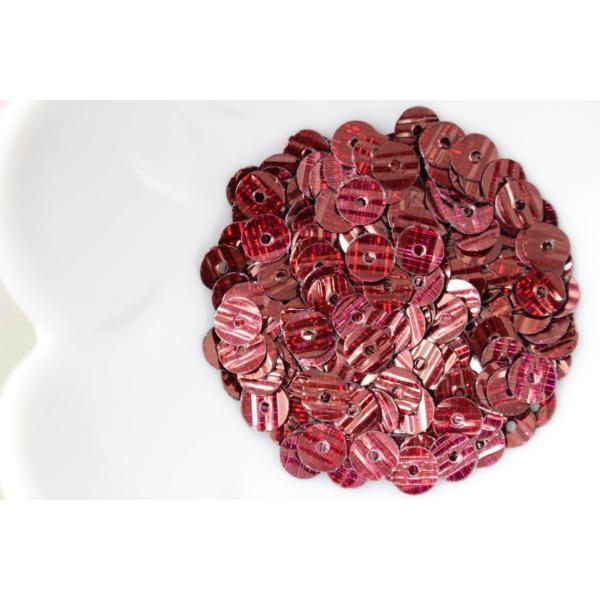 スパンコール 約360個(約2g) 丸 5mm レーザー ストライプ えんじ (SCC05ZEJJH...