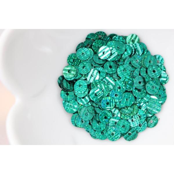 スパンコール 約360個(約2g) 丸 5mm レーザー ストライプ 緑 グリーン (SCC05ZG...