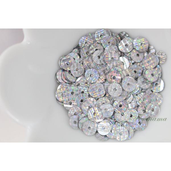スパンコール 約360枚(約2g) 丸 5mm レーザー ストライプ 銀色 シルバー (SCC05Z...