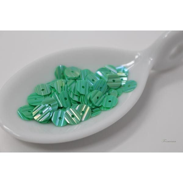 スパンコール 約380枚(約3.5g) 丸　ストライプ型押し　6mm エメラルド (SCC060EL...