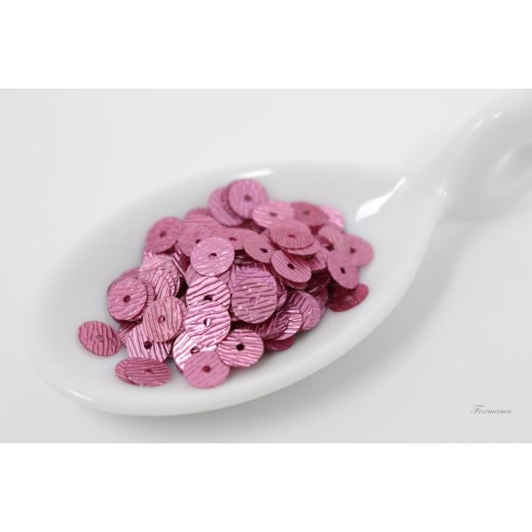 スパンコール 約350枚(約3.5g)丸 木目 6mm ローズピンク　(SCC060RPBJKW)