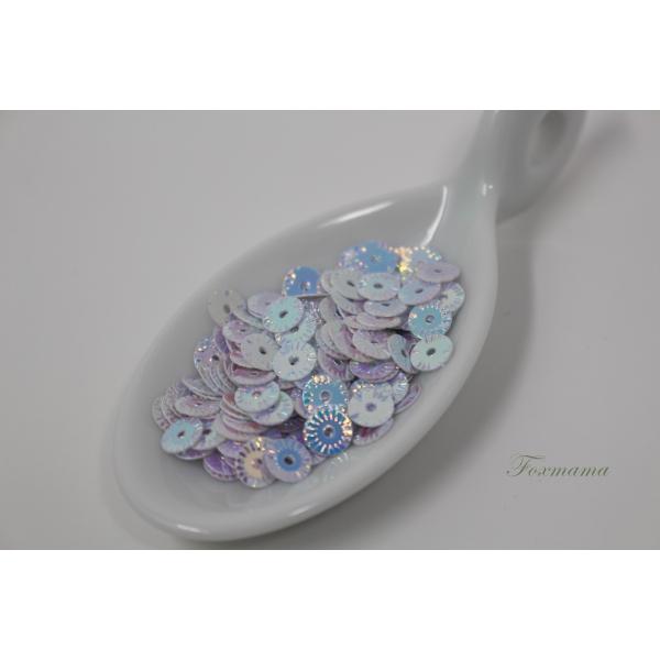 スパンコール 丸 約160枚(約2g分) 型押し 6mm オーロラ系乳白色 (SCC06AMWBLK...