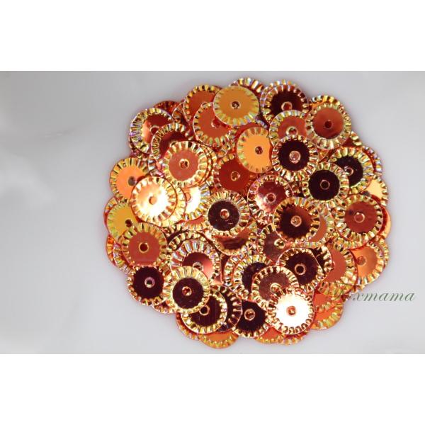 スパンコール 約160枚(約2g) 丸 6mm 型押し オーロラ 赤 (SCC06ARDSEK1)