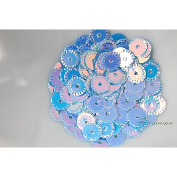 スパンコール 約160枚(約2g) 丸 6mm 型押し オーロラ 水色 (SCC06AWTSEK1)