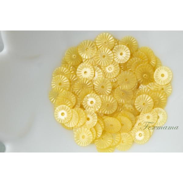 スパンコール 6mm 約170枚(約2g) 丸 型押し マット 黄色系 (SCC06MYLSJK1)