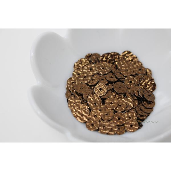 スパンコール 約350枚(約3.5g) 丸 網目型押し 6mm メタルブロンズ(SCC06TBZBJ...