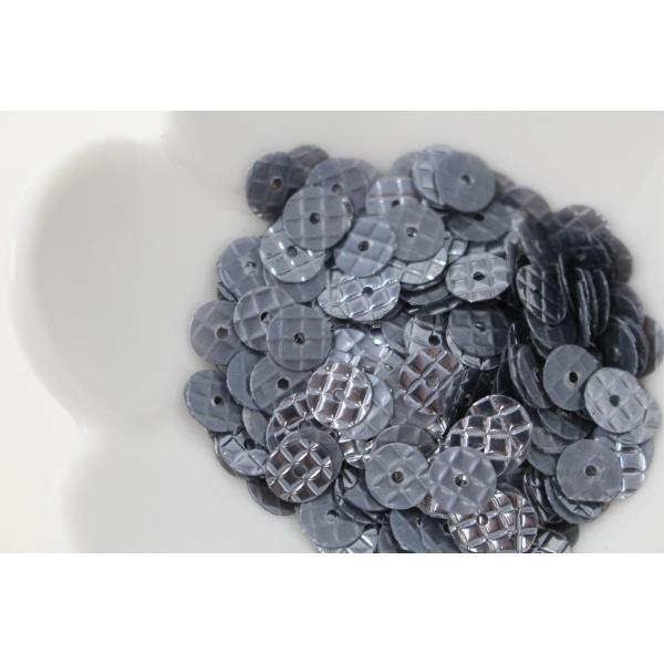 スパンコール 約350枚(約3.5g) 丸 格子型押し 6mm メタルグレー (SCC06TGYBJ...