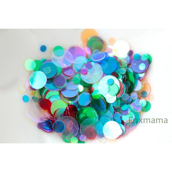 スパンコール サイズ・色ミックス 2~8mm 約3.5g 丸 穴無し オーロラ (SCC08AMXW...