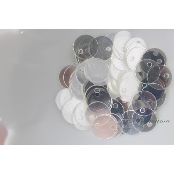 スパンコール 約120枚(約2g) 丸 トップホール 8mm シャイニー 透明 クリア (SCC08...