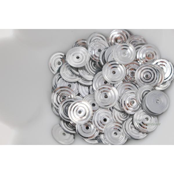 スパンコール 丸 約110枚(約2g) メタル銀色 8mm (SCC08TSVJS00)