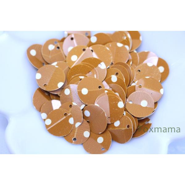 [訳あり]スパンコール 10mm 約130枚(約3.5g) 丸 ドット 折れ 黄土色 (SCC100...