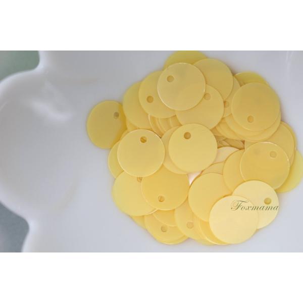 スパンコール 約100枚(約2g) トップホール 丸 10mm 黄色(SCC100YLJQTH)