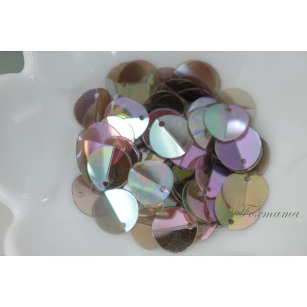 スパンコール 10mm 約90枚(約2.5g) 丸 中折 トップホール オーロラ 茶色 (SCC10...