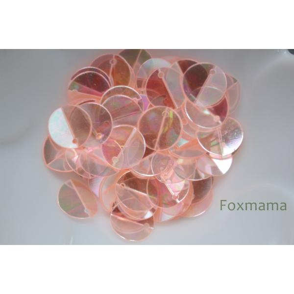 スパンコール 10mm 約90枚(約2.5g) 丸 中折 トップホール オーロラ ピンクオレンジ (...