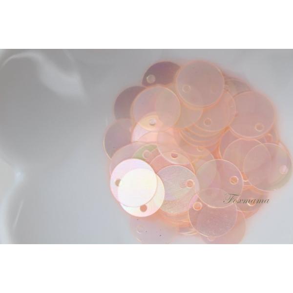 スパンコール 約70枚(約2g) トップホール 丸10mm 半透明 オーロラピンクオレンジ(SCC1...