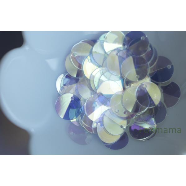 スパンコール 10mm 約85枚(約2.5g) 丸 中折れ トップホール オーロラ 透明 (SCC1...