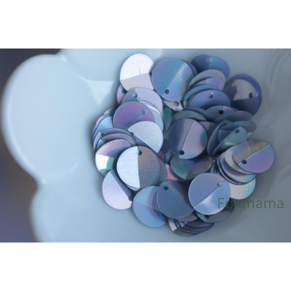 スパンコール 10mm 約85枚(約2.5g) 丸 中折れ トップホール オーロラ 銀色 (SCC1...