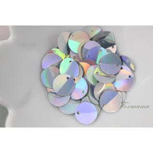 スパンコール 約60枚(約2g) 丸 10mm トップホール 中折 オーロラ