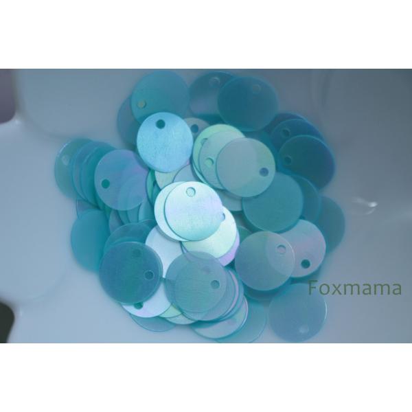 スパンコール 約80枚(約2g) トップホール 丸 10mm 半透明 オーロラ 水色(SCC10AW...