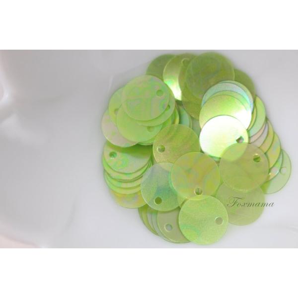 スパンコール 約70枚(約2g) トップホール 丸 10mm 半透明 オーロラ 黄緑(SCC10AY...
