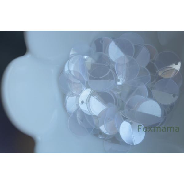 スパンコール 10mm 約85枚(約2.5g) 丸 中折れ トップホール 半透明 白 (SCC10B...