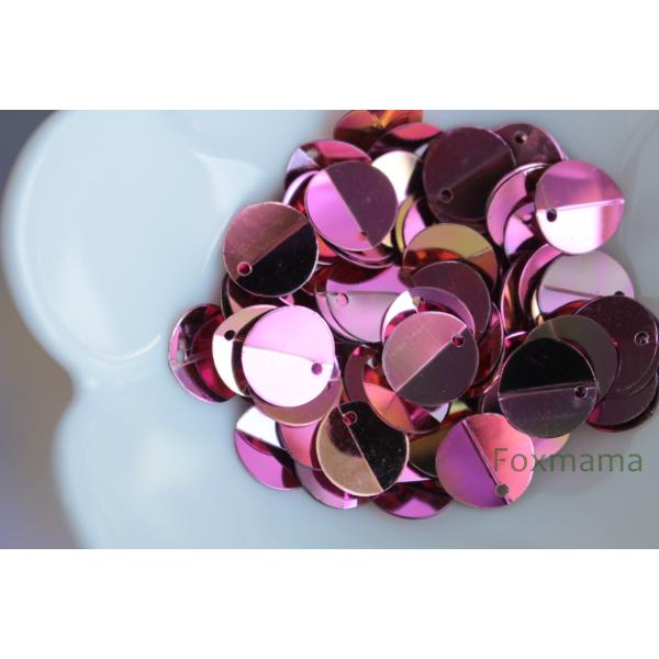 スパンコール 10mm 約85枚(約2.5g) 丸 中折 トップホール グラデ ピンクx金色 (SC...