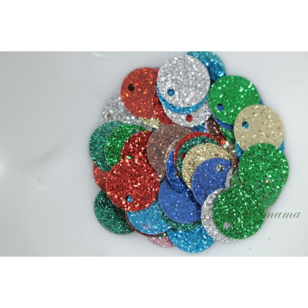 スパンコール 10mm 約70枚(約2g) 丸 トップホール ラメ 混色 (SCC10LMXHYTH...